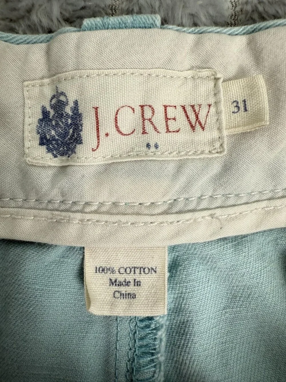 J.Crew Blue Marlin‎ Chino Shorts Mens 31 Teal Embroidered Coastal Preppy Summer